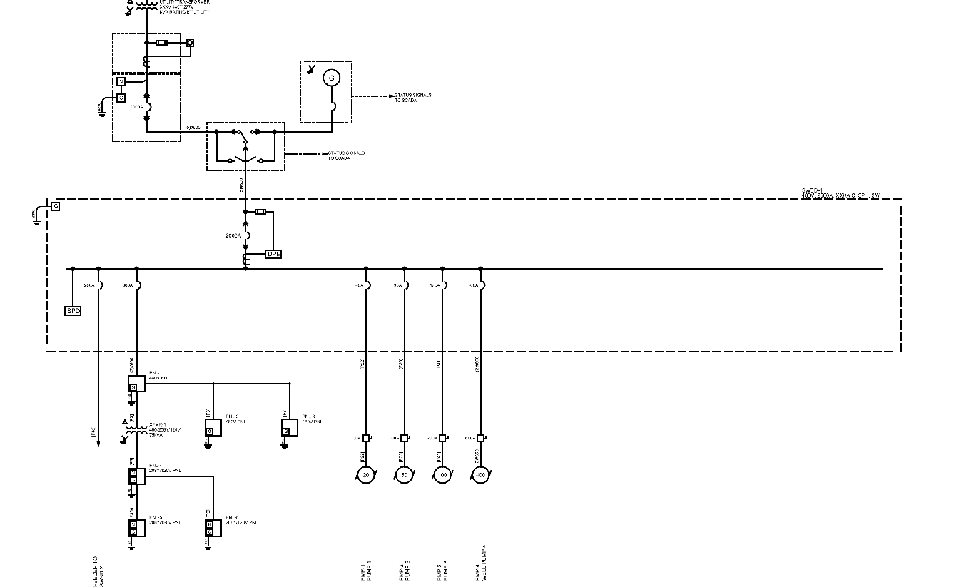 Sample one-line diagram generated by SparkBooksPro